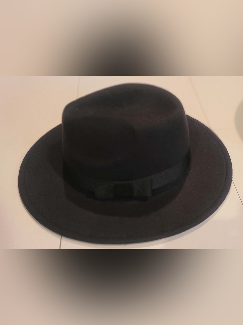 6 Classic Black Felt Fedora Hats